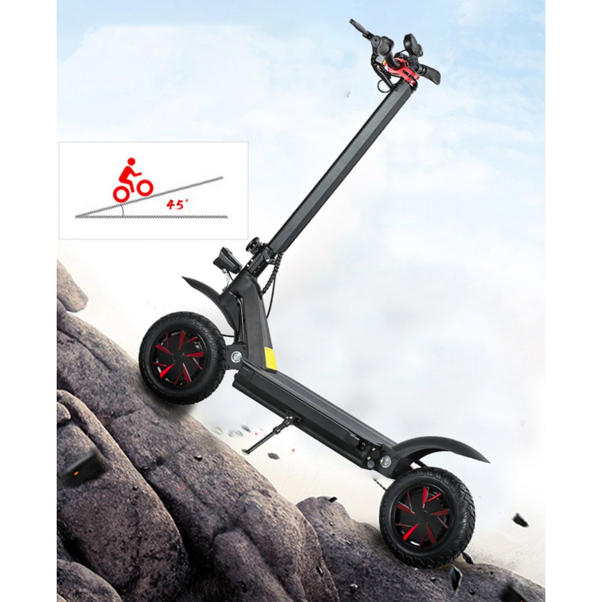 AERIUM Ecorider 3600 W Dual off-road elektromos roller, fekete