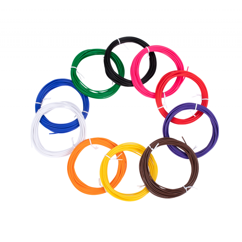 AERIUM csere filament 3D tollhoz, 1,75 mm PCL, 5 méter × 10 szín