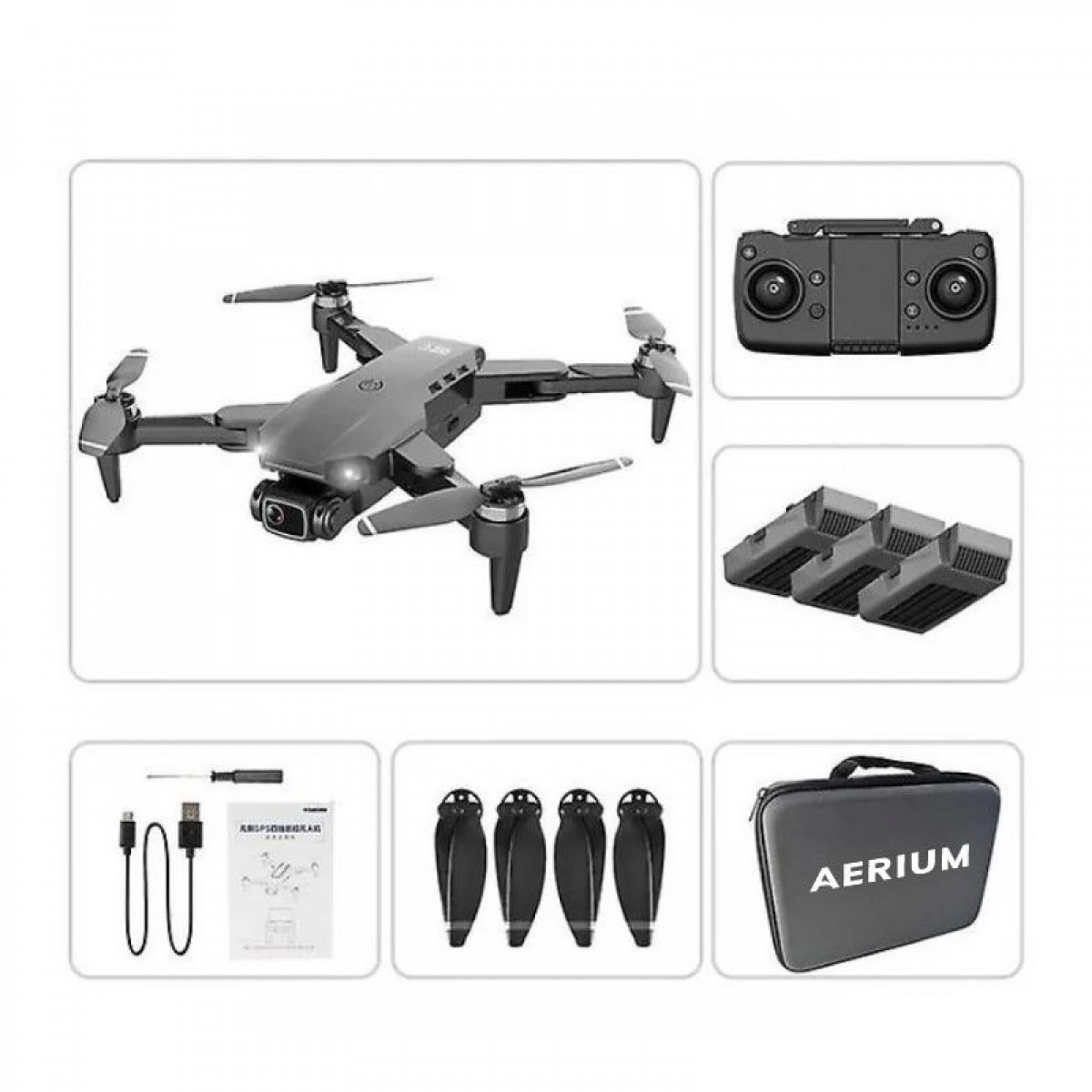 AERIUM L900 GPS 4K drón, fekete - 3 akkumulátor
