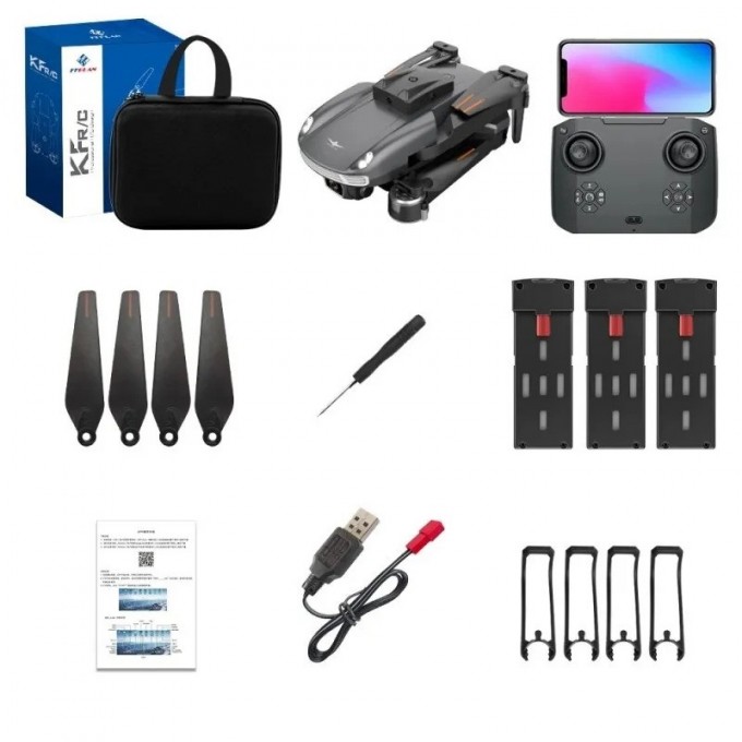 AERIUM KF 4K Dual Camera drón - 3 akku