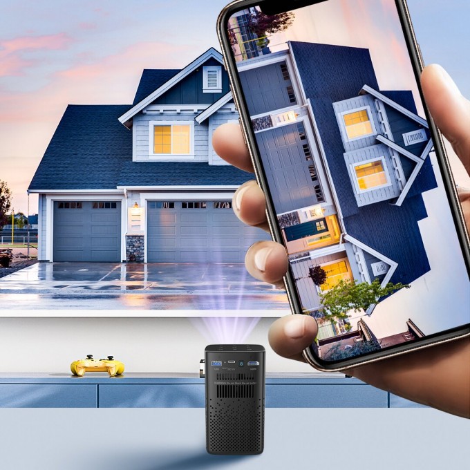 AERIUM P8000 DLP Wi-Fi Super Bass mini hordozható projektor akkumulátorral