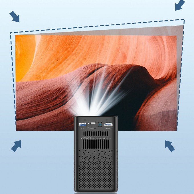 AERIUM P8000 DLP Wi-Fi Super Bass mini hordozható projektor akkumulátorral