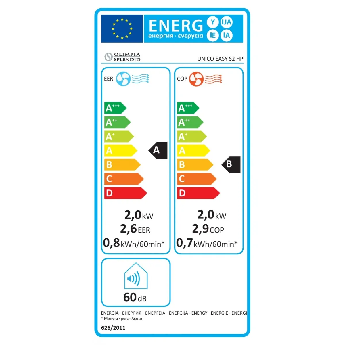 Olimpia Splendid Unico EASY S2 HP monoblokk klíma Olimpia Splendid Unico EASY S2 HP monoblokk klíma