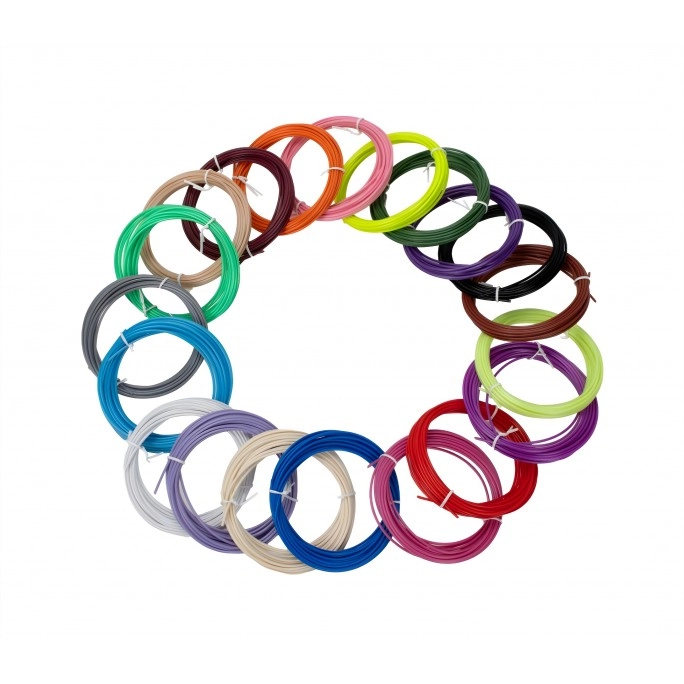 AERIUM csere filament 3D tollhoz, 1,75 mm PLA, 5 méter × 20 szín AERIUM csere filament 3D tollhoz, 1,75 mm PLA, 5 méter × 20 szín