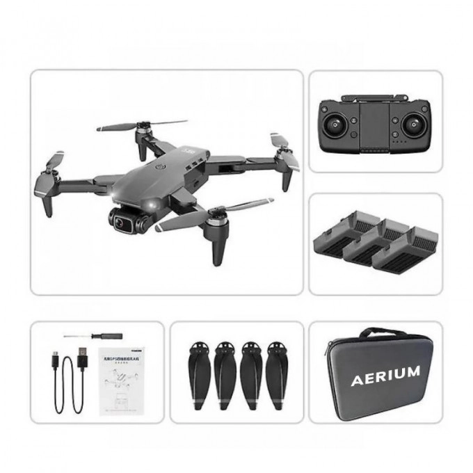 AERIUM L900 GPS 4K drón, fekete - 3 akkumulátor