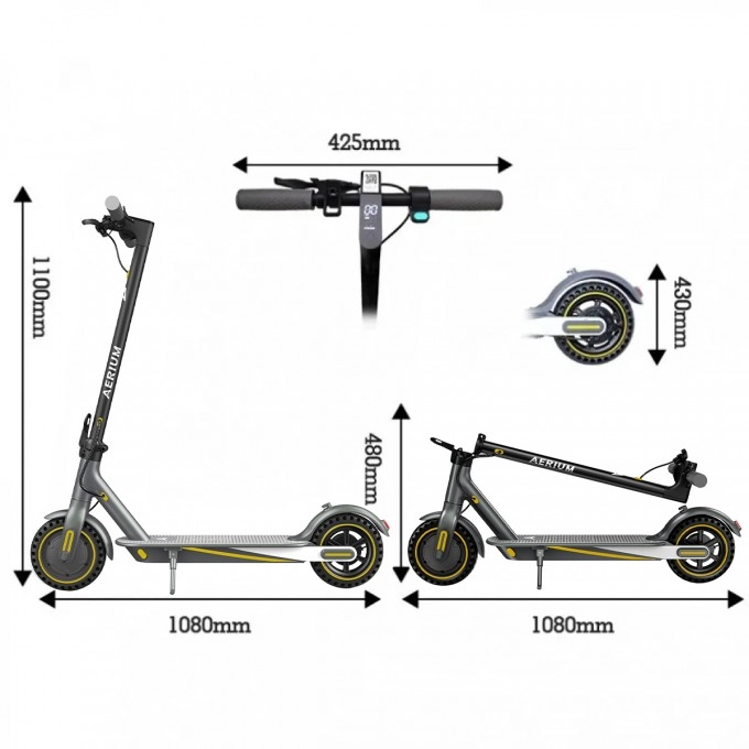 AERIUM T350 PRO elektromos roller, fekete