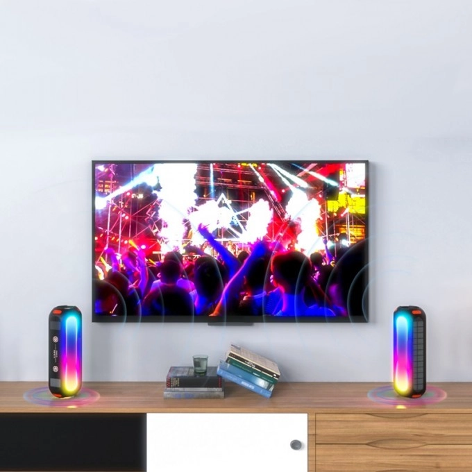 Hordozható Bluetooth hangszóró napelemmel AERIUM T5000 LED TWS