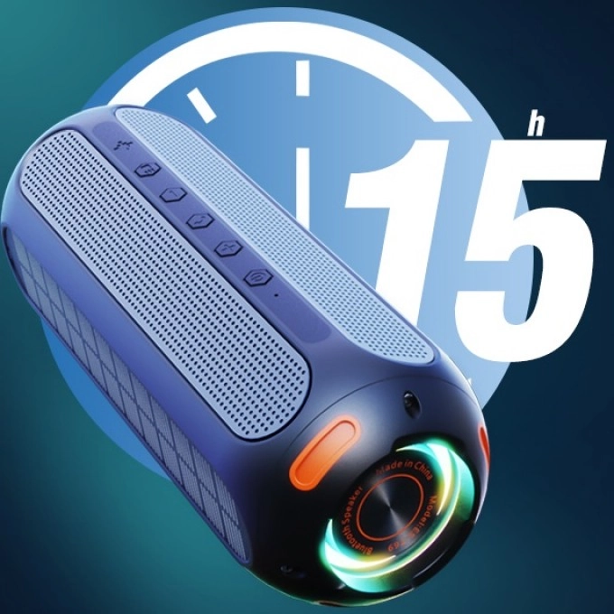 Hordozható Bluetooth hangszóró napelemmel AERIUM T5000 LED TWS