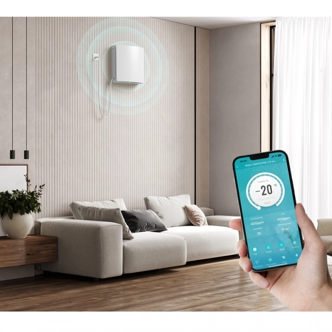 Decentrális hővisszanyerő AERIUM FreshPair+ C60P CO2 érzékelővel Decentrális hővisszanyerő AERIUM FreshPair+ C60P CO2 érzékelővel